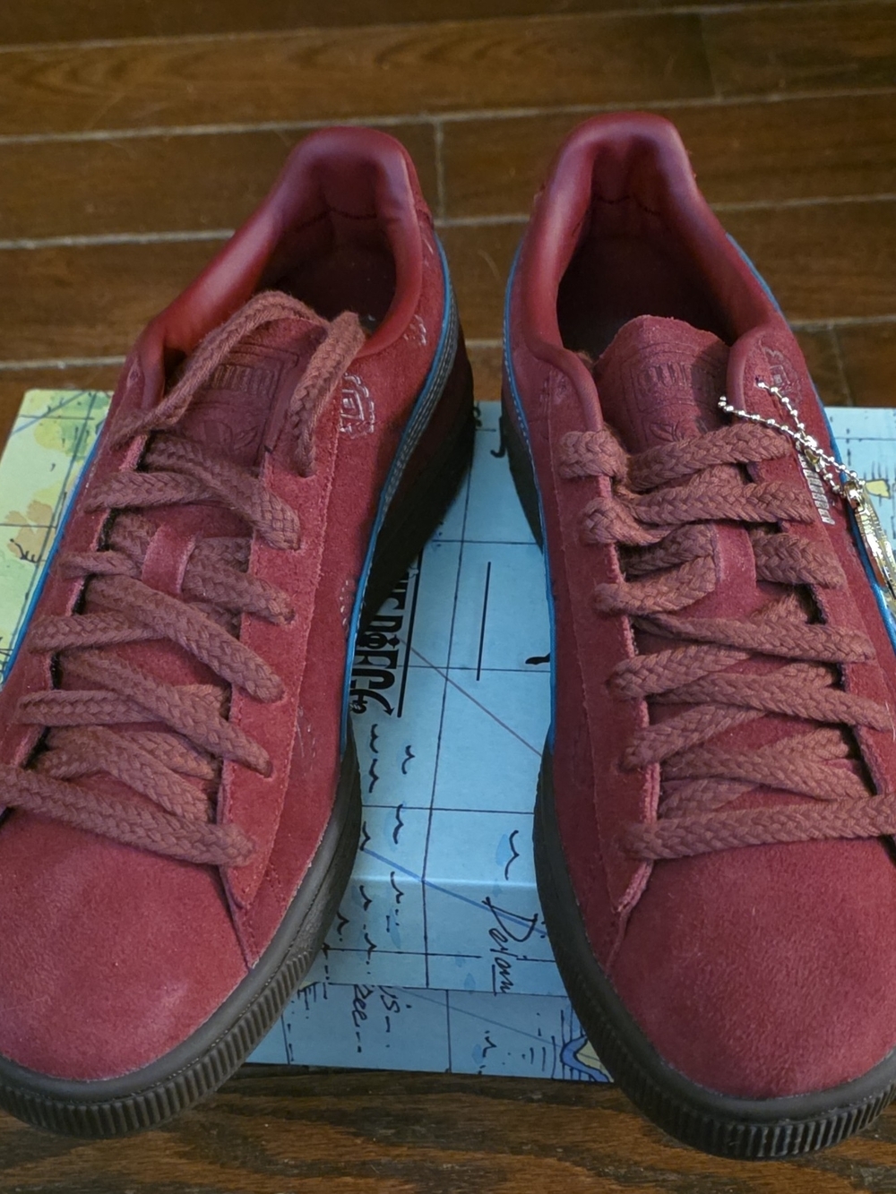 Puma Kids Burgundy Suede Low-Top Sneakers